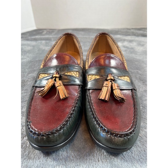 Allen Edmonds Maxfield Shoes Mens 10.5 D Tri Color Tassel Braided Loafers USA - Picture 2 of 14